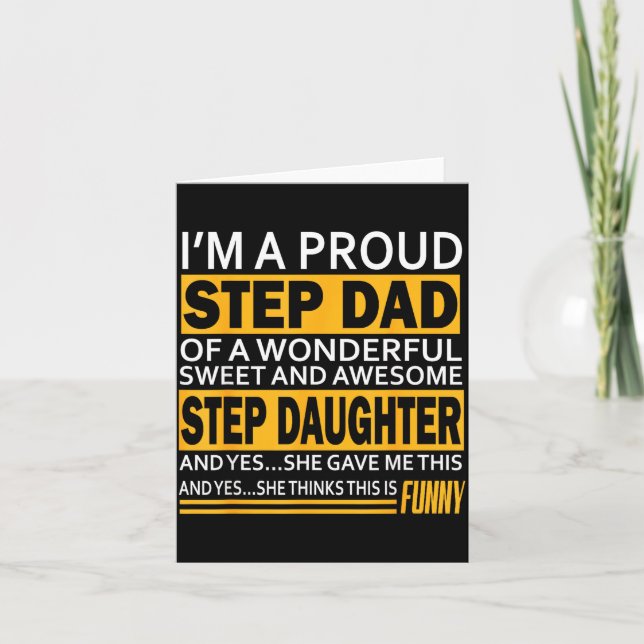 Proud Step Dad Father Day Gift For Stepdad From St Karte (Vorderseite)