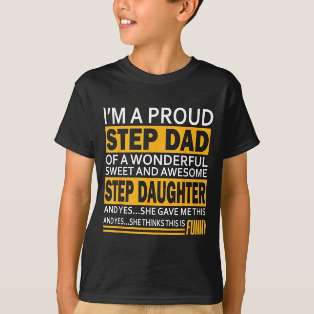 Proud Step Dad Father Day Gift For Stepdad From St T-Shirt (Vorderseite)