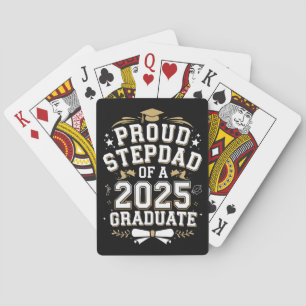 Proud Step Vater eines 2025 Graduate Abschluss Spielkarten
