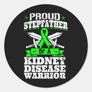 Proud Stepfather of a Kidney Disease Warrior CD A Runder Aufkleber