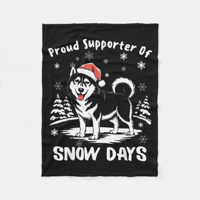Proud Suprter Of Snow Days Cute Winter Snowflake F Fleecedecke (Vorderseite)