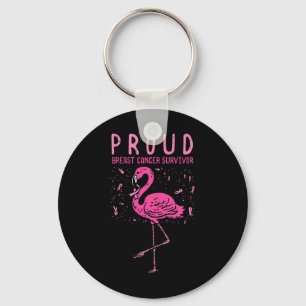 Proud Survivor Flamingo Pink Brustkrebs Awarene Schlüsselanhänger