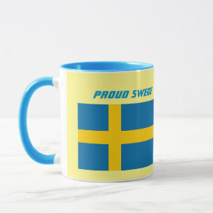 Proud Swede Flag and Crest Mug Tasse