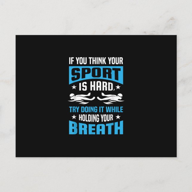 Proud Swimming Zitat Geschenke Schwimmer Sprichwor Ankündigungspostkarte (Vorderseite)