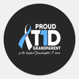 Proud T1D Großeltern von Enkelin Diabetes Aw Runder Aufkleber