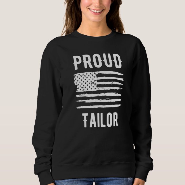 Proud Tailor Profession American Flag Premium Sweatshirt (Vorderseite)
