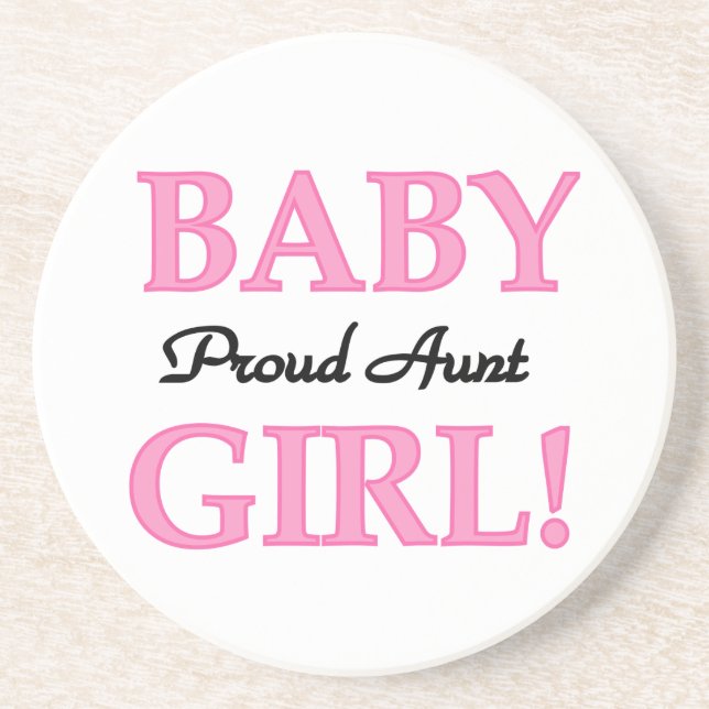 Proud Tante Baby Girl T - Shirt und Geschenke Getränkeuntersetzer (Vorne)
