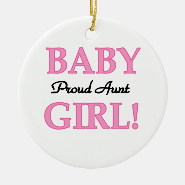 Proud Tante Baby Girl T - Shirt und Geschenke Keramikornament (Vorne)