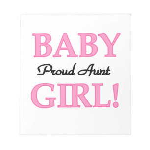 Proud Tante Baby Girl T - Shirt und Geschenke Notizblock