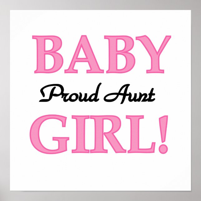 Proud Tante Baby Girl T - Shirt und Geschenke Poster (Vorne)
