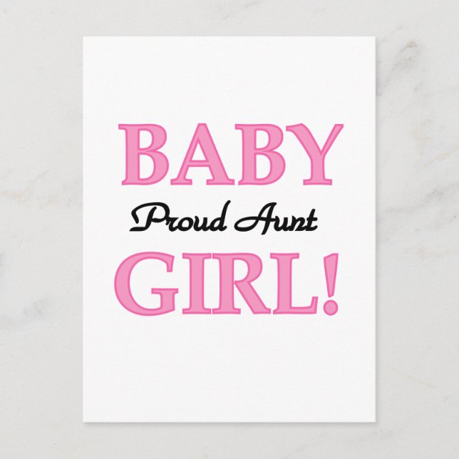 Proud Tante Baby Girl Tshirts und Geschenke Postkarte (Vorderseite)