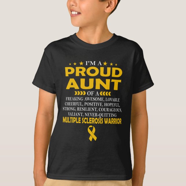 Proud Tante Multiple Sklerose Warrior T-Shirt (Vorderseite)