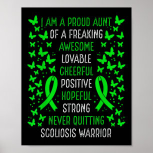 Proud Tante Scoliose Warrior Awareness Movement Poster