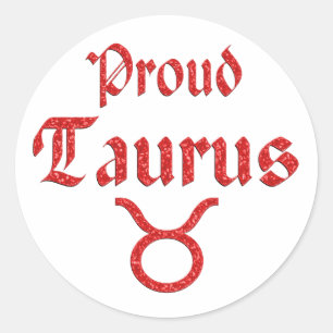 Proud Taurus Runder Aufkleber