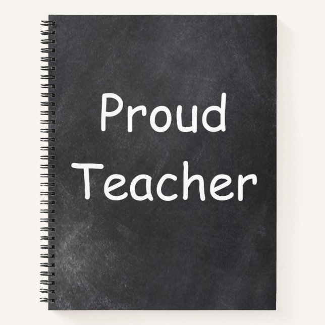 Proud Teacher Chalkboard Design Geschenk Idee Notizbuch (Vorderseite)