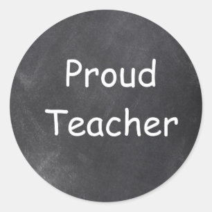 Proud Teacher Chalkboard Design Geschenk Idee Runder Aufkleber