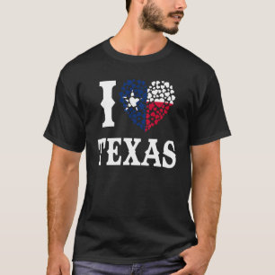 Proud Texan Patriotic Texas Flag Herz Texas T-Shirt
