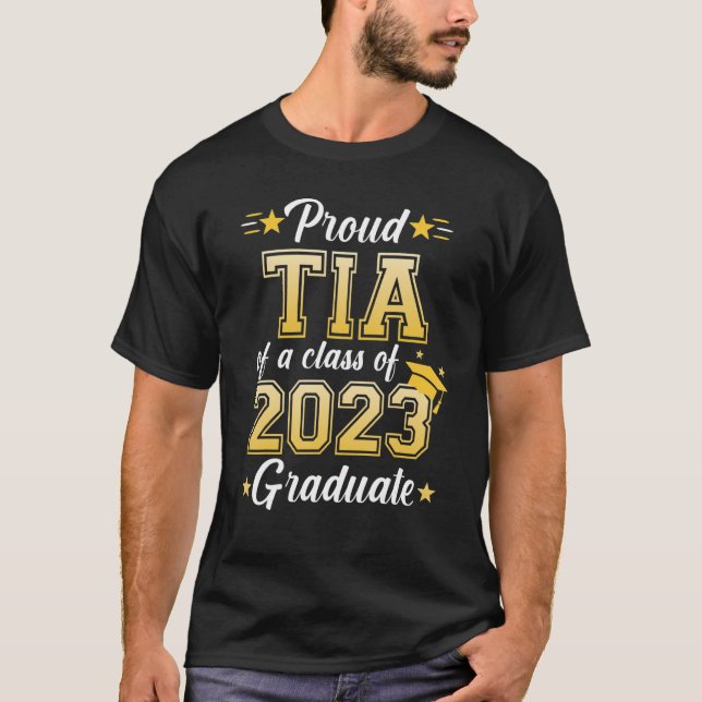 Proud Tia der Klasse 2023 Niedlich Senior T-Shirt (Vorderseite)