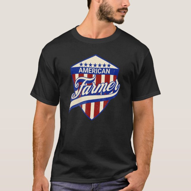 Proud To Be An American Farmer Citizen Veteran T-Shirt (Vorderseite)