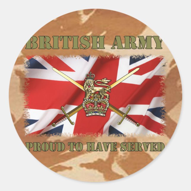 Proud to have served......UK Runder Aufkleber (Vorderseite)