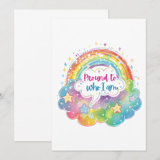 Proud to Who I Am Rainbow Art Self Love Pride Gift Einladung