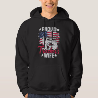 Proud Truck Driver Wife Semi Truck Driver Trucker Hoodie