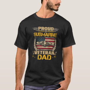 Proud U-Boot Veteran Vater US Flag Patrioito Fath T-Shirt