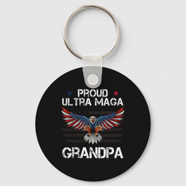 Proud Ultra Opa Geschenke für Großvater Eagle Usa  Schlüsselanhänger (Vorderseite)