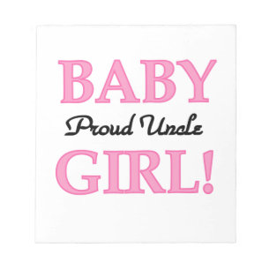 Proud Uncle Baby Girl Geschenke Notizblock
