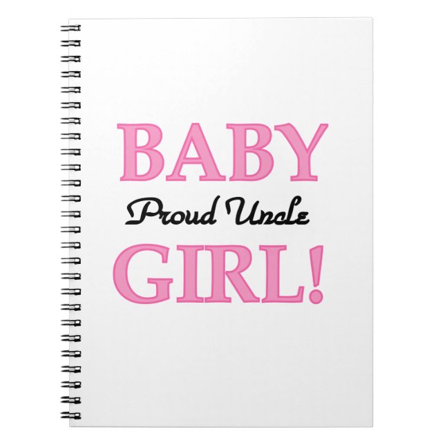 Proud Uncle Baby Girl Geschenke Notizblock (Vorderseite)