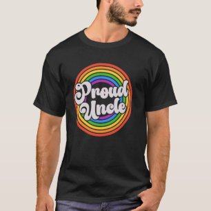 Proud Uncle Groovy LGBTQ Gay Pride Regenbogenflagg T-Shirt