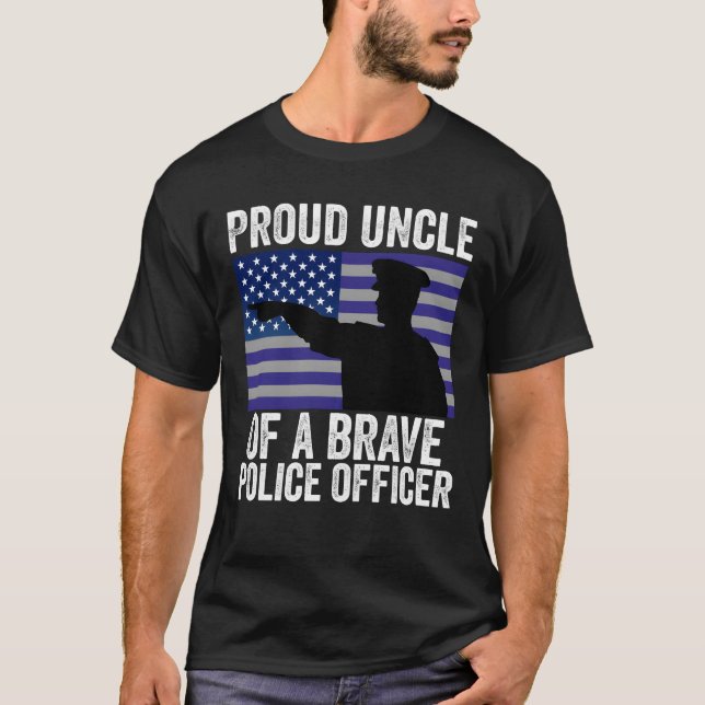 Proud Uncle of A Brave Police Officer boy T-Shirt (Vorderseite)