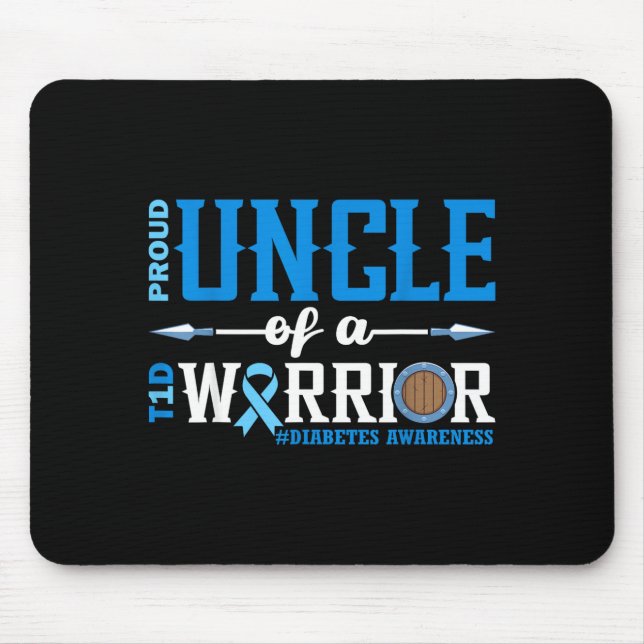 Proud Uncle Of A T1d Warrior Diabetes Awareness Ri Mousepad (Vorne)