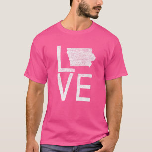Proud Usa Fan Staat Iowa Liebe Karte Iowa 1 T-Shirt
