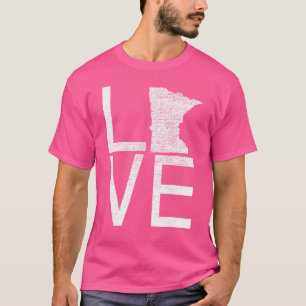 Proud Usa Fan Staat Minnesota Liebe Karte Minnesot T-Shirt