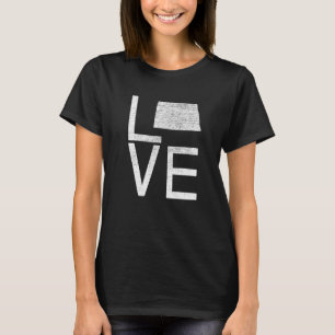 Proud Usa Fan Staat North Dakota Liebe Karte Nord T-Shirt