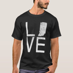 Proud Usa Fan State Indiana Love Map Indiana 1 T-Shirt