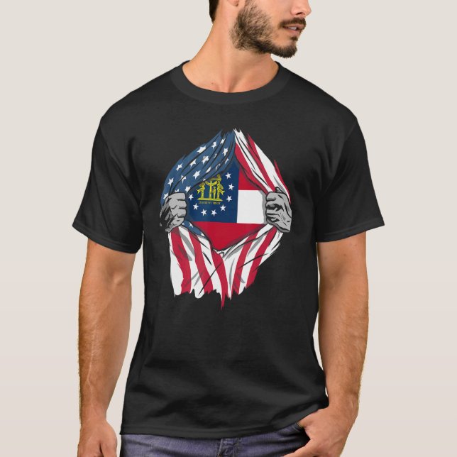 Proud Usa Home Country Patriotic Home State Flag G T-Shirt (Vorderseite)