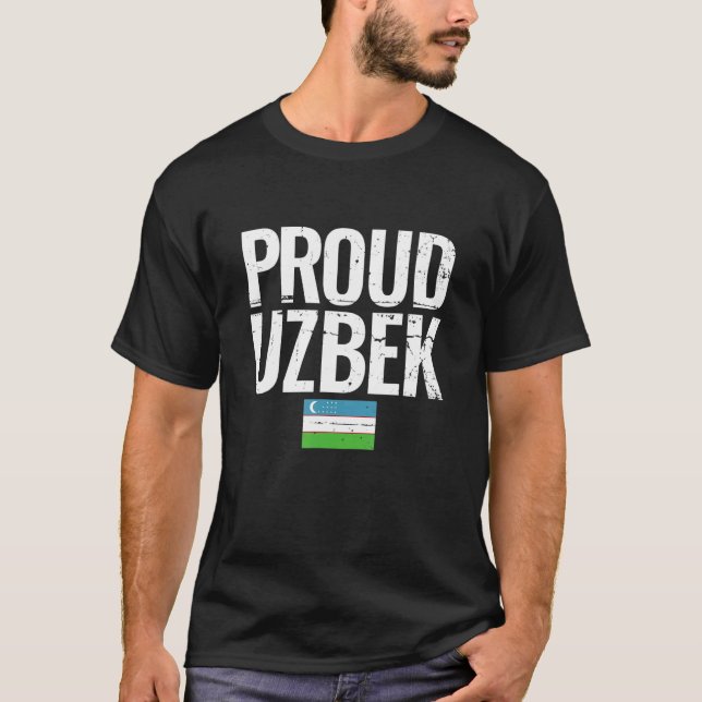 Proud Uzbek Uzbekistan Flag T-Shirt (Vorderseite)