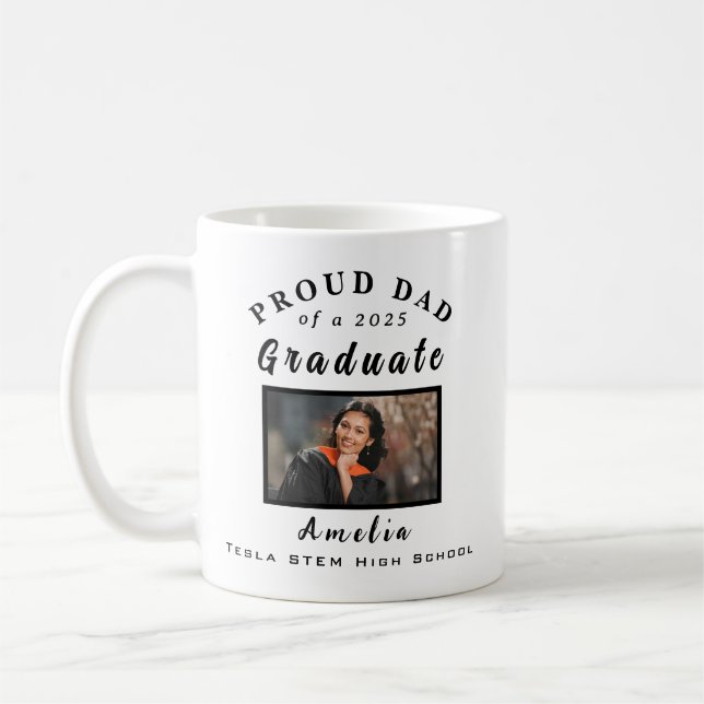Proud Vater Abschluss 2025 Custom Foto Geschenk Kaffeetasse (Links)