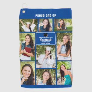 Proud Vater Abschluss Foto Collage Vatertag Golfhandtuch