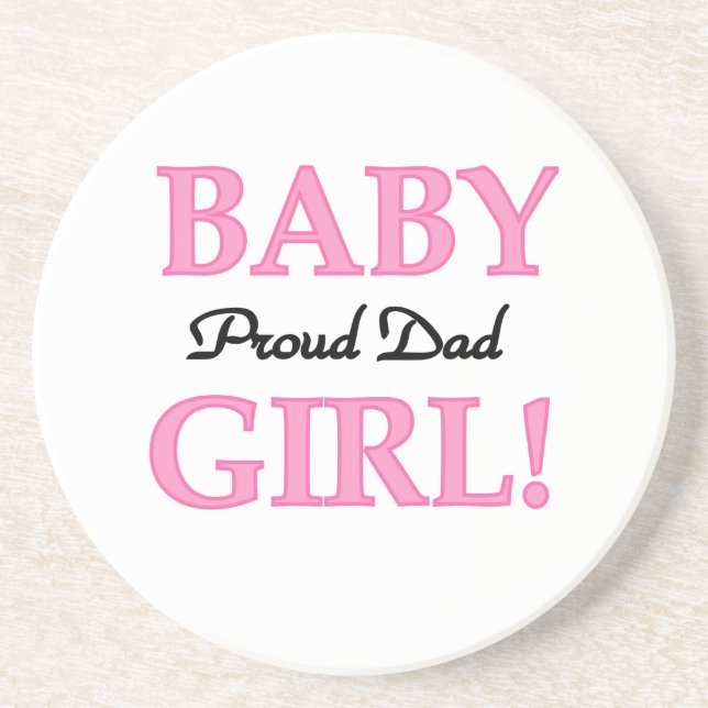 Proud Vater Baby Girl Geschenke Sandstein Untersetzer (Vorne)