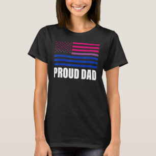 Proud Vater Bisexual Flag LGbt Gay Pride T-Shirt
