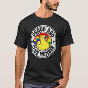 Proud Vater Club Mitglied Rubber Duck Rainbow Gay  T-Shirt