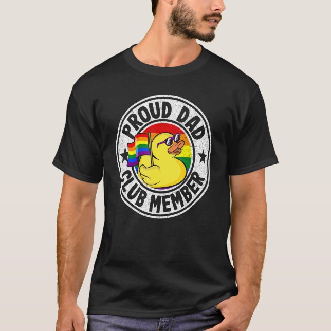 Proud Vater Club Mitglied Rubber Duck Rainbow Gay  T-Shirt (Vorderseite)