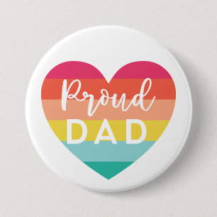 Proud Vater Gay Pride Farbenfrohe Regenbogenhaut Button