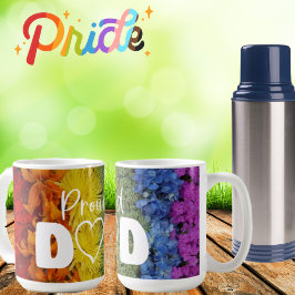 Proud Vater Gay Pride Rainbow Floral Flag Tasse