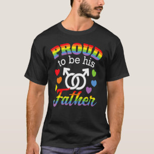 Proud Vater Gay Son Rainbow Pride Flag LGBTQ Paren T-Shirt