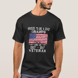 Proud Vater Gramps OEF OIF Veteran Retro US Flag G T-Shirt