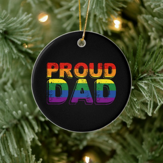 Proud Vater LGBT Parent Gay Pride Vater Keramik Ornament (Baum)